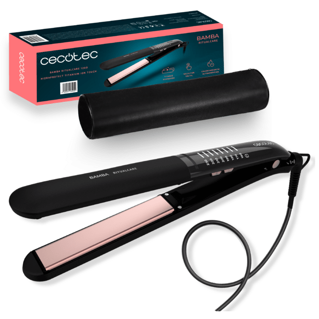 Cecotec - Plancha de Pelo Bamba RitualCare 1200 Titanium Ion Touch