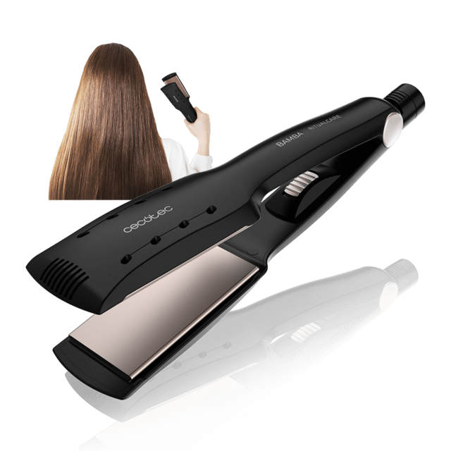 Cecotec - Plancha de Pelo Ancha Bamba RitualCare Wet & Dry