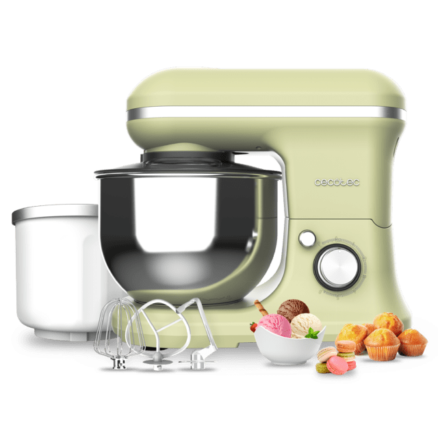 Cecotec - Batidora Amasadora Cecomixer Merengue 5L 1200 Ice-Cream Green