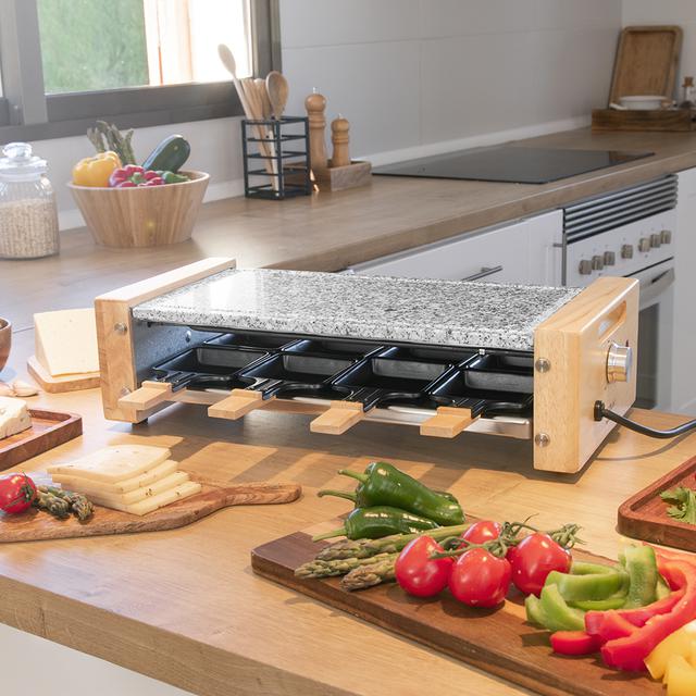 Cecotec - Raclette Cheese&Grill 8600 Wood AllStone