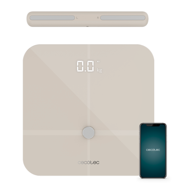 Cecotec - Báscula de Baño Surface Precision 10600 Smart Healthy Pro Beige