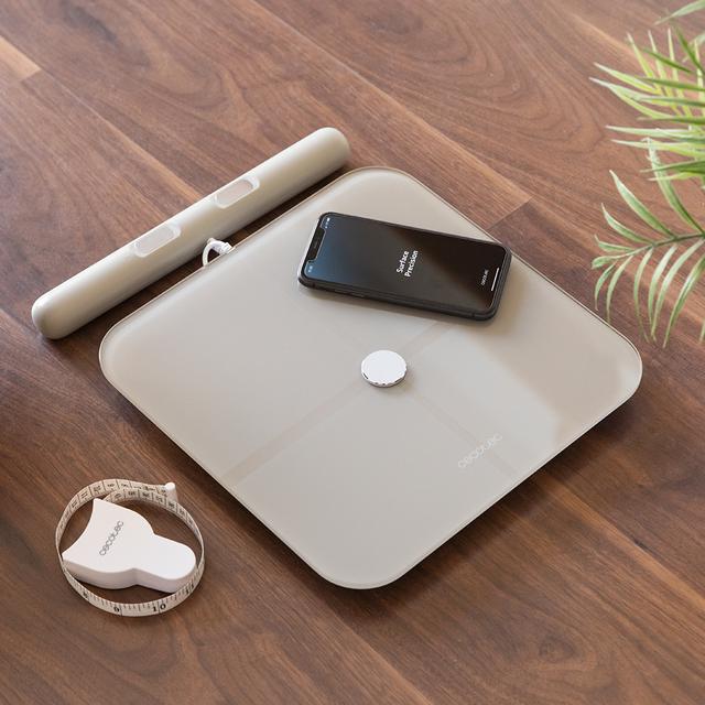 Cecotec - Báscula de Baño Surface Precision 10600 Smart Healthy Pro Beige