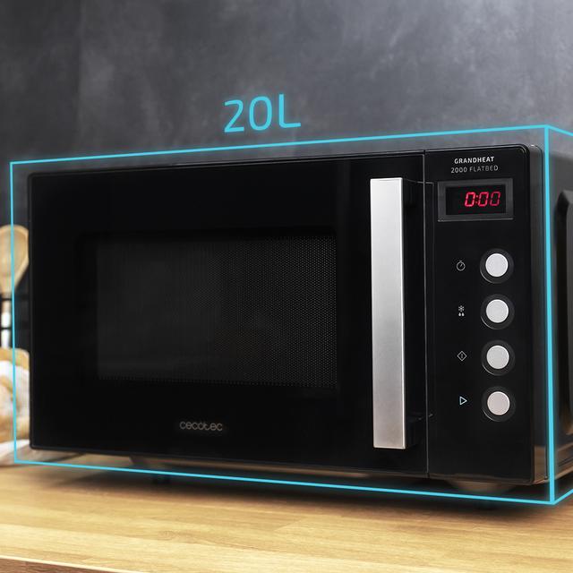 Cecotec - Microondas sin Plato GrandHeat 2000 Flatbed Black