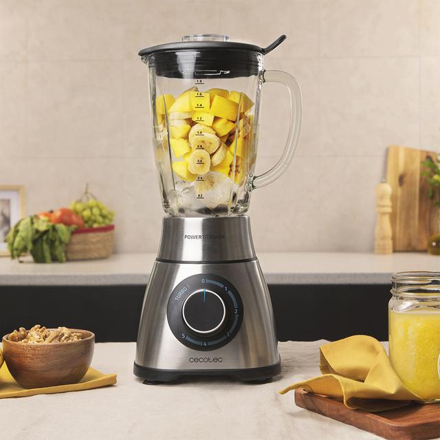 Cecotec - Batidora de Vaso Power Black Titanium 1300 PerfectMix