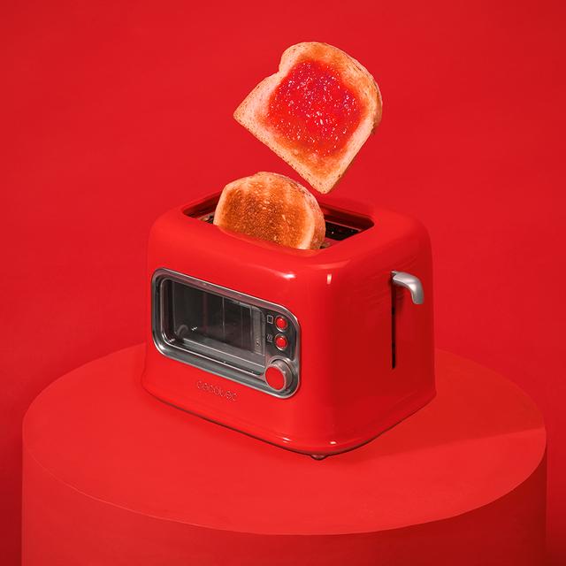 Cecotec - Tostadora Vertical RetroVision Red