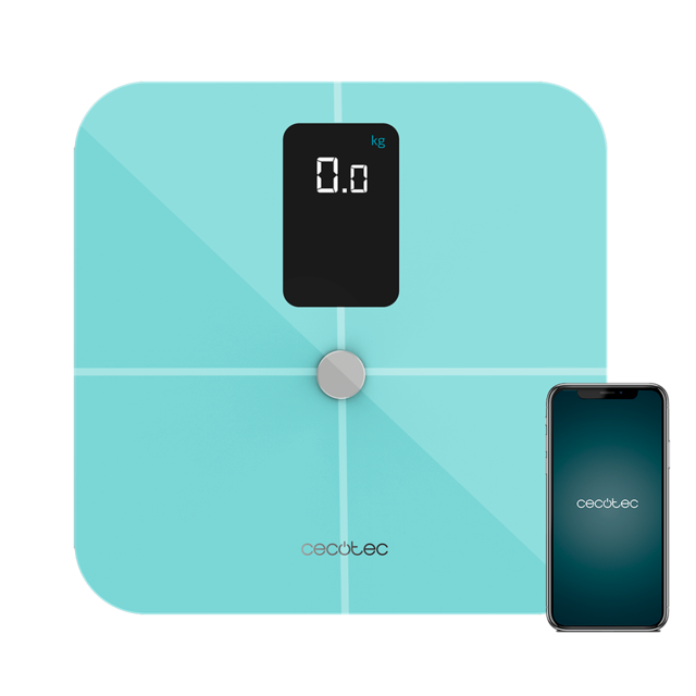 Cecotec - Báscula de Baño Surface Precision 10400 Smart Healthy Vision Blue