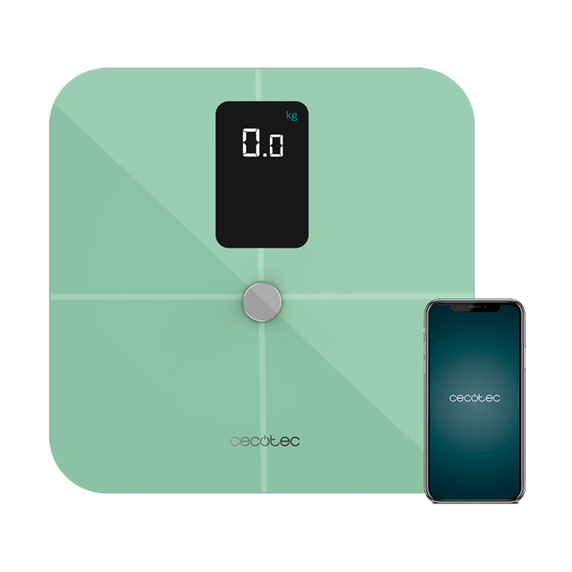 Cecotec - Báscula de Baño Surface Precision 10400 Smart Healthy Vision Green