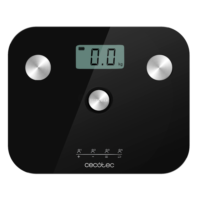 Cecotec - Báscula de Baño Surface Precision EcoPower 10100 Full Healthy Black