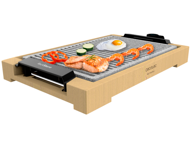 Cecotec - Plancha de Cocina Tasty&Grill 2000 Bamboo LineStone