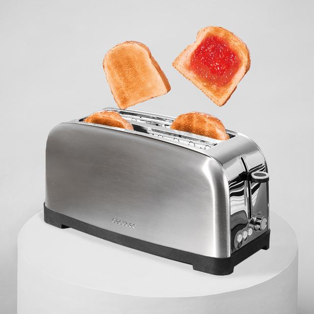Cecotec - Tostador Vertical Toastin' Time 1500 Double Inox