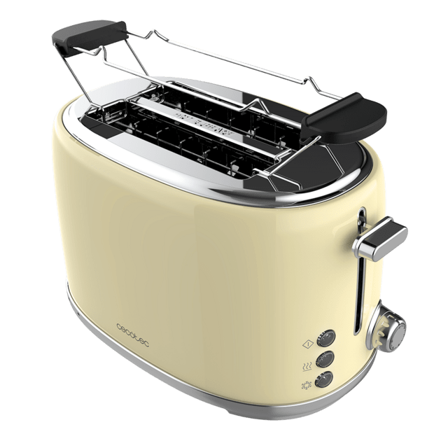 Cecotec - Tostador Vertical Toast&Taste 1000 Retro Double Beige