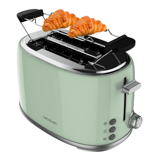 Cecotec - Tostador Vertical Toast&Taste 1000 Retro Double Green