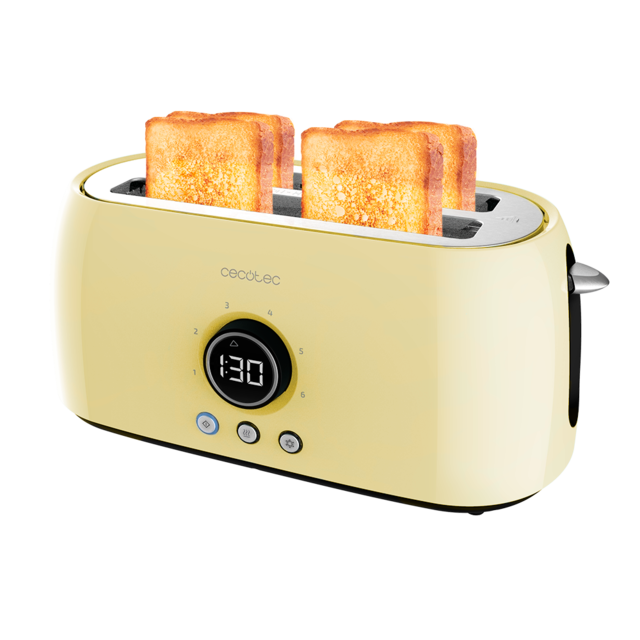 Cecotec - Tostador Vertical Digital ClassicToast 15000 Yellow Extra Double