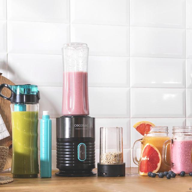 Cecotec - Batidora de Vaso Individual Power Titanium 650 EasyGo Inox