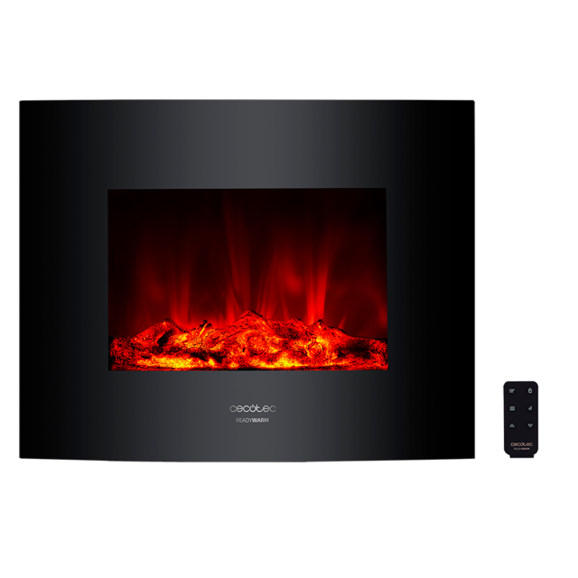 Cecotec - Chimenea Eléctrica Decorativa de Pared Ready Warm 2600 Curved Flames